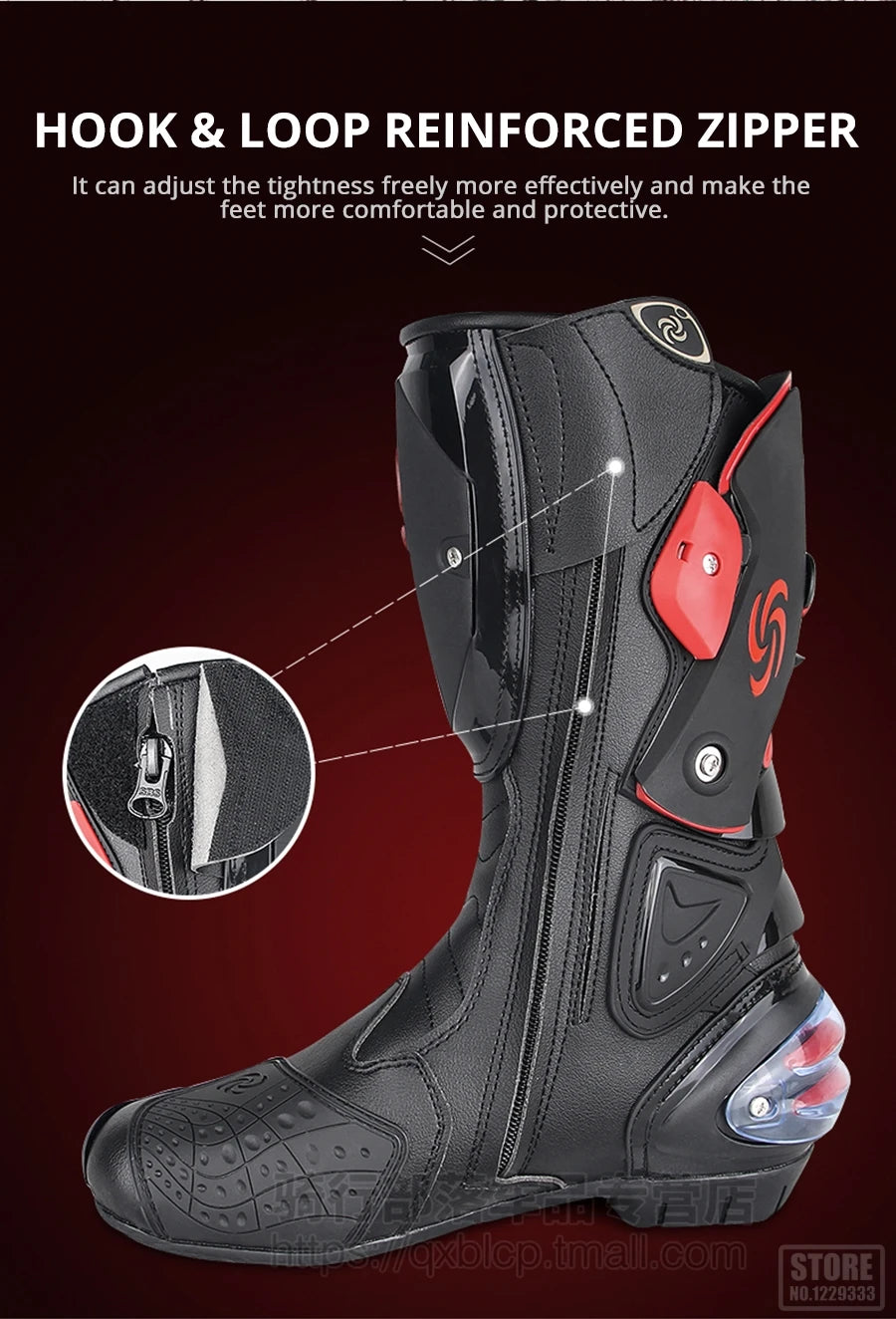 Motorcycle Boots Men Women Riding Mid-Calf Ankle Protective Shoes Moto Motorbike Equipment Racing Long Boot B1001