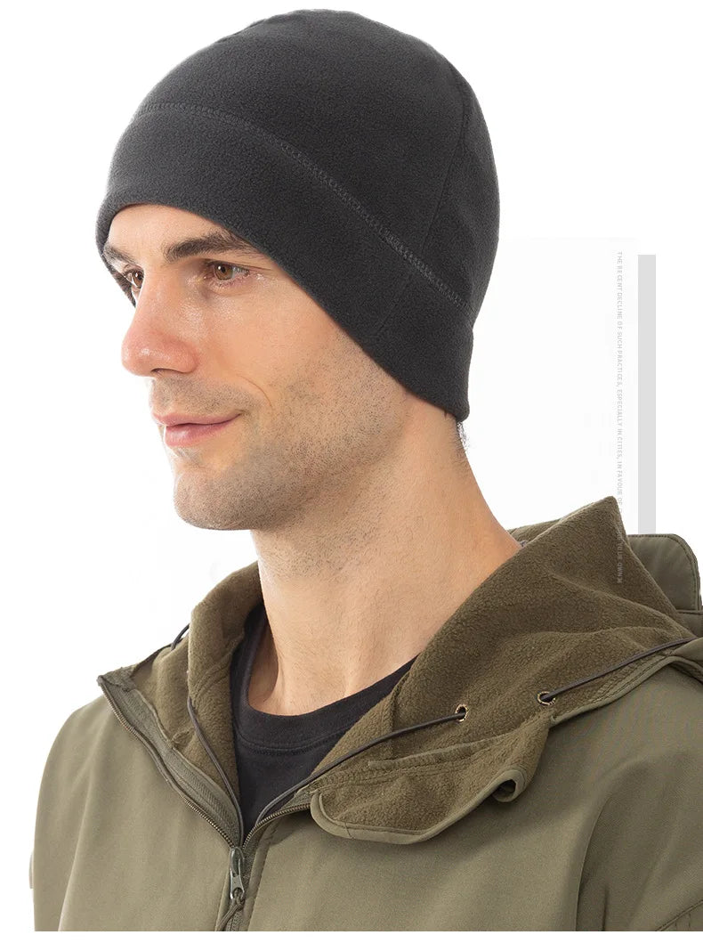 Windproof Women Men Polar Fleece Warm Beanie Hat Cap Male Lady Autumn Winter Soft Comfortable Ski Cycling Cap Hat For Women Men