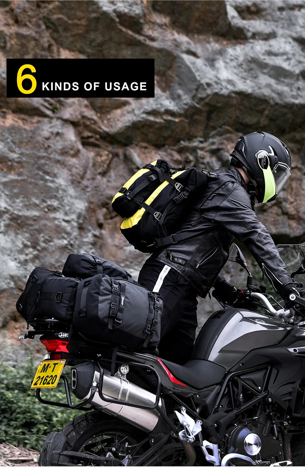 Motorbike Motorcycle Luggage Pack Multi-Function Waterproof Motocross Rear Seat Bag 10L 20L 30L Outdoor Riding Backpack