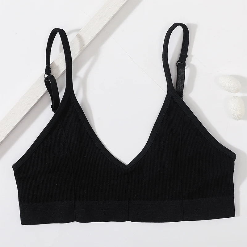 Seamless Tube Tops Women Push Up Bras U-shaped Back Bra Sexy Lingerie Female Brassiere Adjust Straps Ribbed Sports Underwear