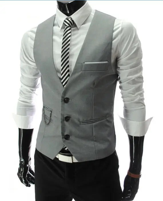 M-7XL 2025 New Dress Vests For Men Slim Fit Mens Suit Vest Male Waistcoat Gilet Homme Casual Sleeveless Formal Business Jacket