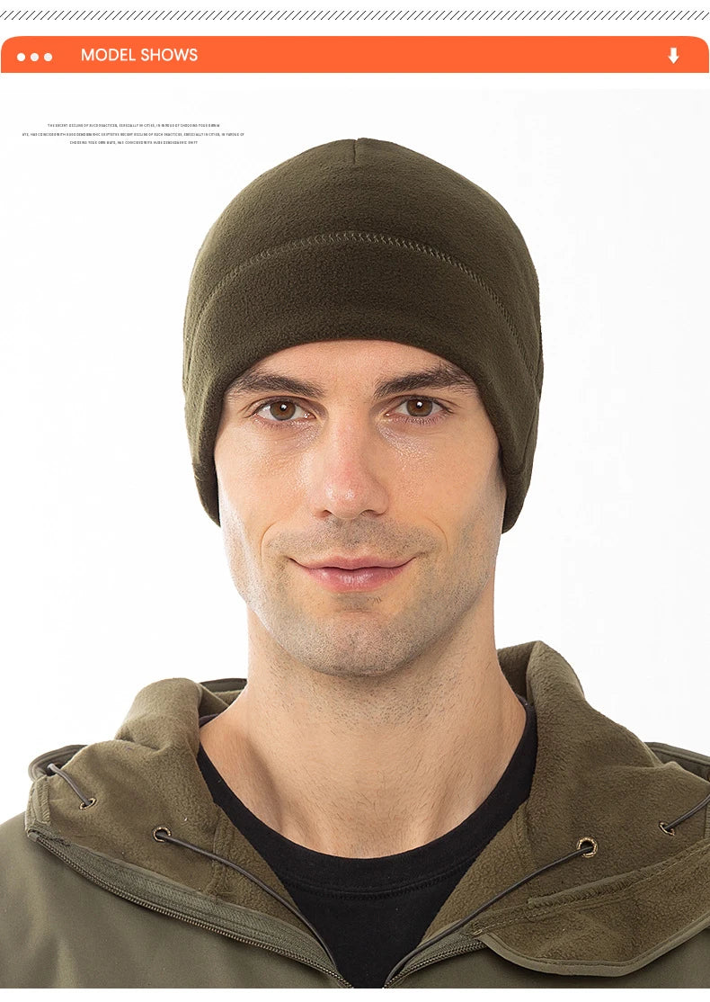 Windproof Women Men Polar Fleece Warm Beanie Hat Cap Male Lady Autumn Winter Soft Comfortable Ski Cycling Cap Hat For Women Men