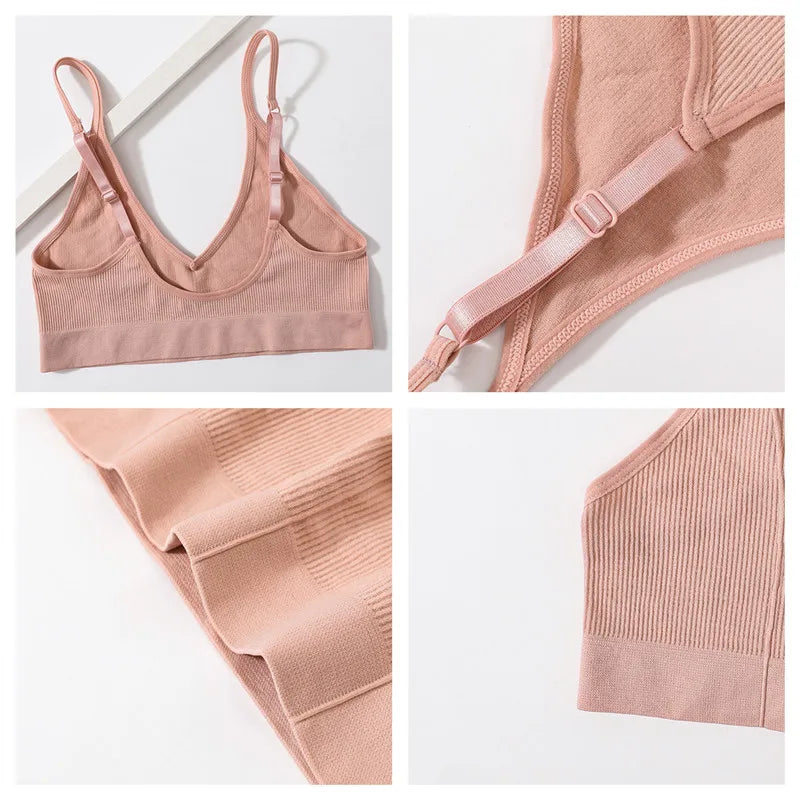Seamless Tube Tops Women Push Up Bras U-shaped Back Bra Sexy Lingerie Female Brassiere Adjust Straps Ribbed Sports Underwear