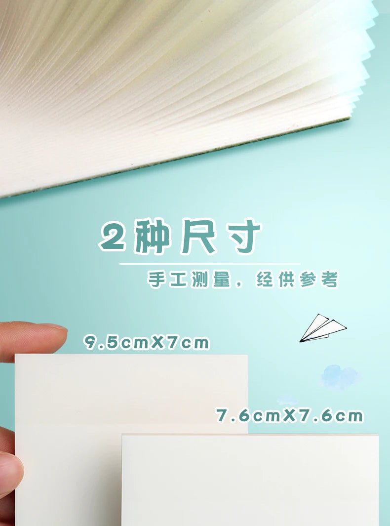 MOHAMM 50/100 Sheets Transparent Waterproof Posted It Sticky Note Pads Notepads Posits for School Stationery Office Supplies