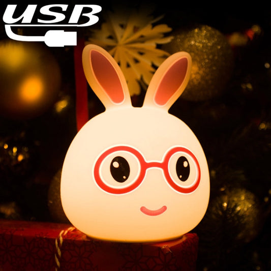 Creative USB Charging LED Decoration Lamp Novelty Gift , Smile Pink Rabbit/USB Charging, Smile Blue Rabbit/USB Charging, Happy Pink Rabbit/USB Charging, Happy Blue Rabbit/USB Charging