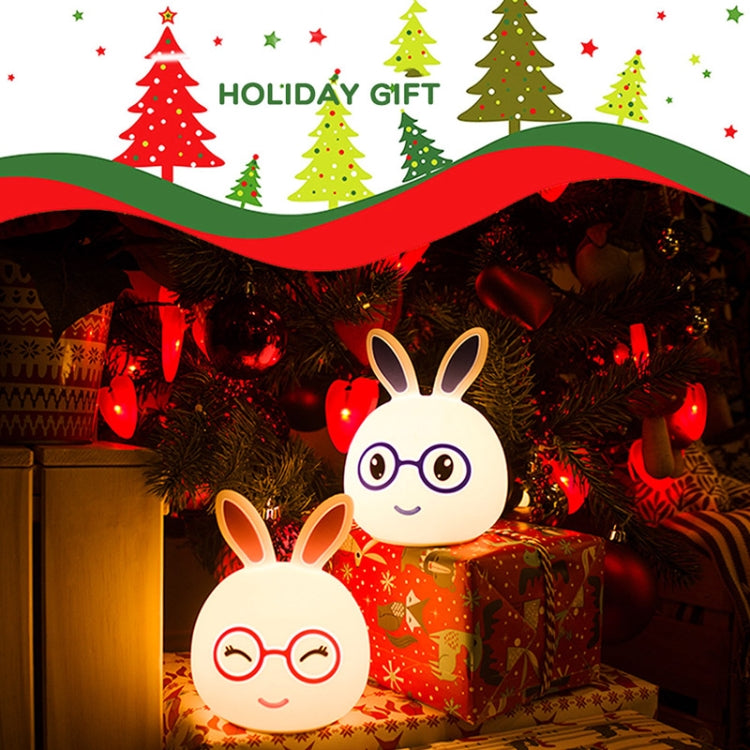 Creative USB Charging LED Decoration Lamp Novelty Gift , Smile Pink Rabbit/USB Charging, Smile Blue Rabbit/USB Charging, Happy Pink Rabbit/USB Charging, Happy Blue Rabbit/USB Charging