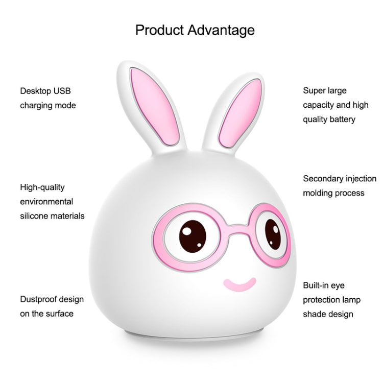 Creative USB Charging LED Decoration Lamp Novelty Gift , Smile Pink Rabbit/USB Charging, Smile Blue Rabbit/USB Charging, Happy Pink Rabbit/USB Charging, Happy Blue Rabbit/USB Charging