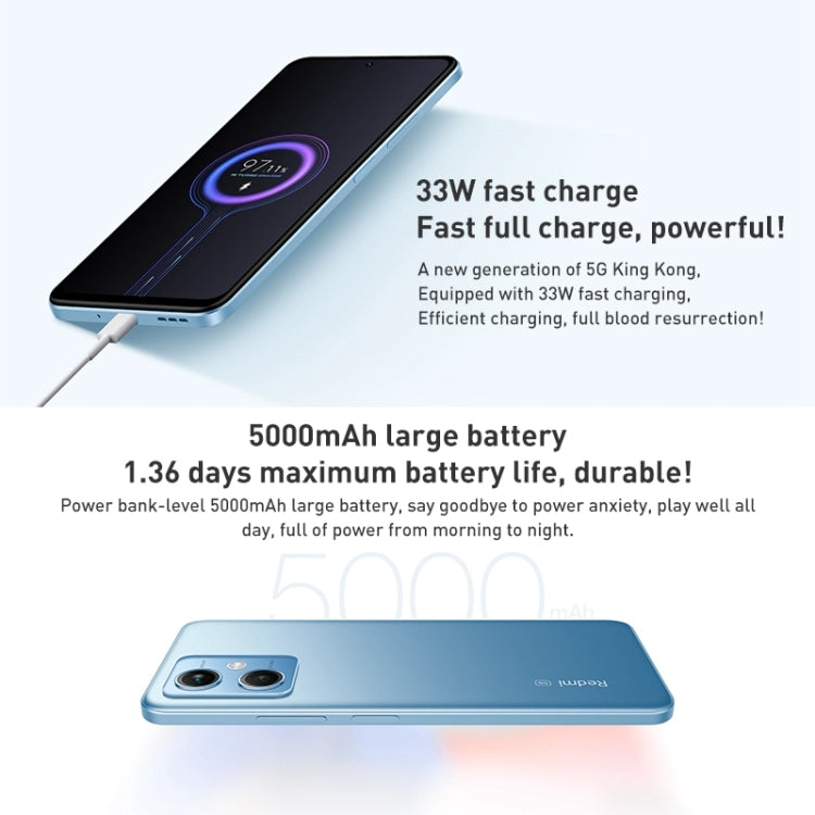Dual Back Cameras, 5000mAh Battery, Side Fingerprint Identification, 6.67 inch MIUI 13 Qualcomm Snapdragon 4 Gen1 Octa Core up to 2.0GHz, Network: 5G, Dual SIM, IR, Not Support Google Play, Note 12 5G,8GB+128GB, Note 12 5G, 8GB+128GB