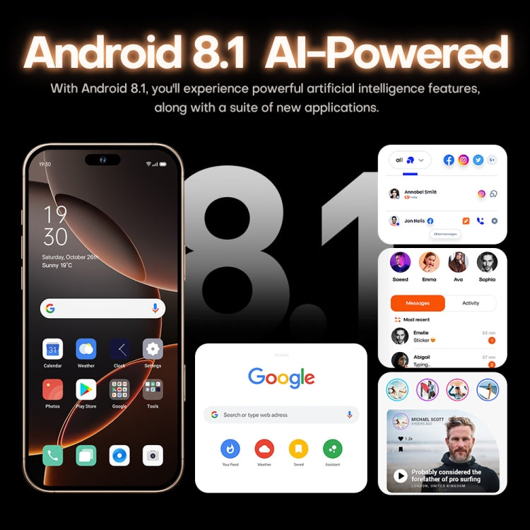 i16 Pro Max / A08A, 3GB+64GB, 6.73 inch Screen, Face Identification, Android 8.1 MTK6753 Octa Core, Network: 4G, Dual SIM, AU Plug, i16 Pro Max / A08A, , AU Plug