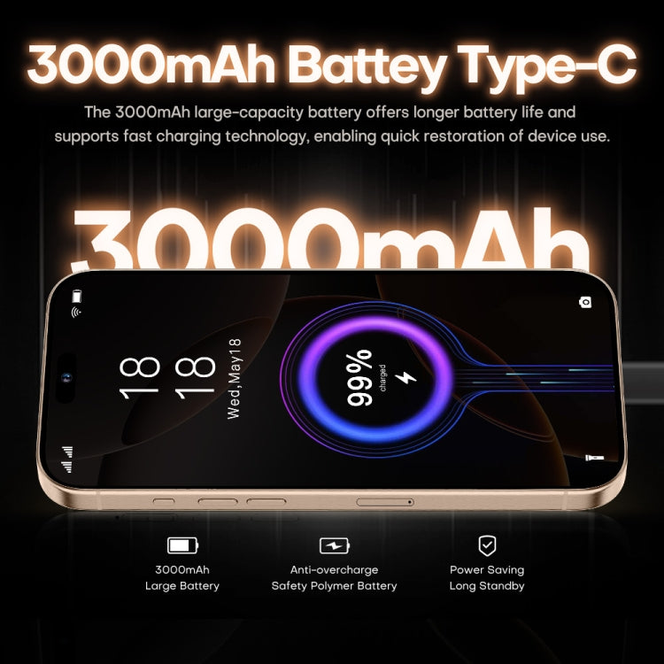 i16 Pro Max / A08A, 3GB+64GB, 6.73 inch Screen, Face Identification, Android 8.1 MTK6753 Octa Core, Network: 4G, Dual SIM, AU Plug, i16 Pro Max / A08A, , AU Plug
