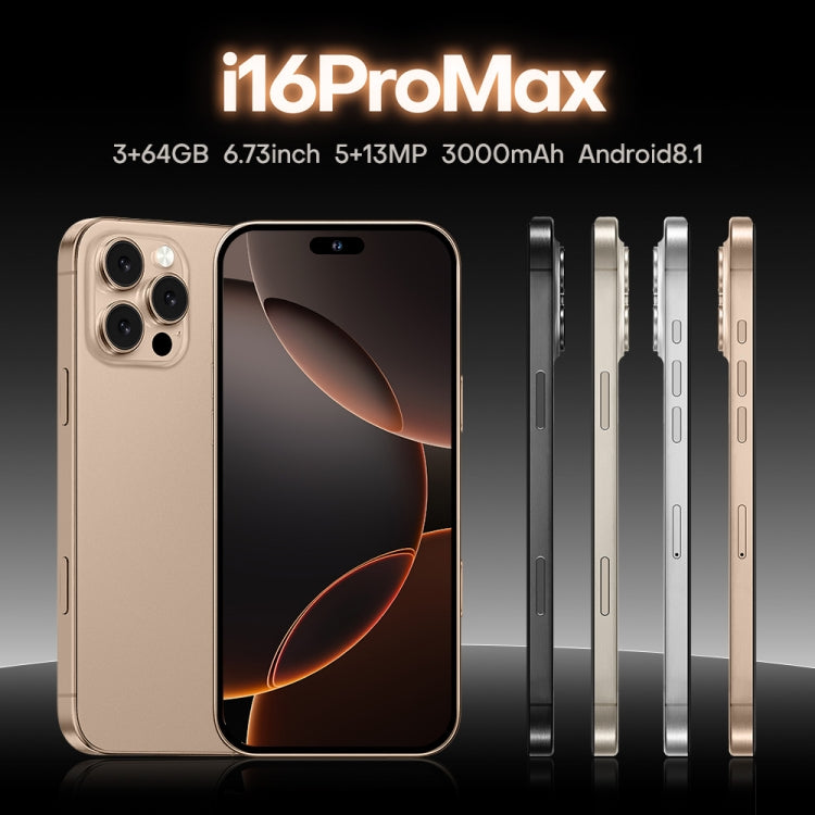 i16 Pro Max / A08A, 3GB+64GB, 6.73 inch Screen, Face Identification, Android 8.1 MTK6753 Octa Core, Network: 4G, Dual SIM, EU Plug, i16 Pro Max / A08A, EU Plug