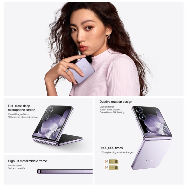 Xiaomi MIX Flip, 12GB+512GB, 6.86 inch + 4.01 inch Xiaomi HyperOS Snapdragon 8 Gen 3 Octa Core 4nm up to 3.3GHz, NFC, Network: 5G, 12GB+512GB