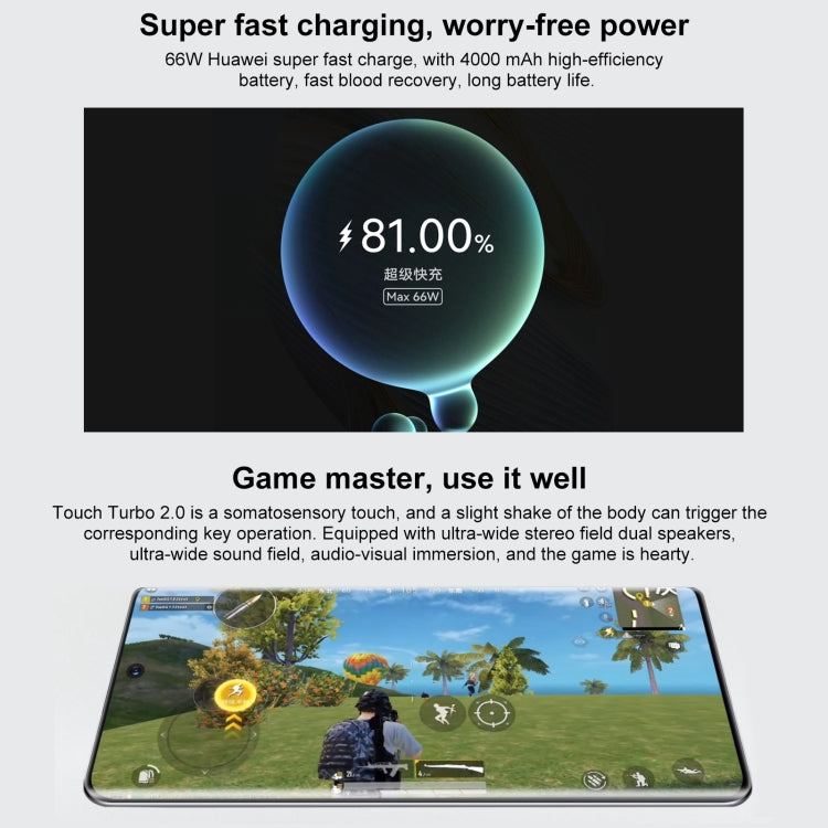 Triple Back Cameras, In-screen Fingerprint Identification, 6.67 inch HarmonyOS 2 Qualcomm Snapdragon 778G 4G Octa Core up to 2.42GHz, Network: 4G, OTG, NFC, Not Support Google Play, nova 10 4G 256GB
