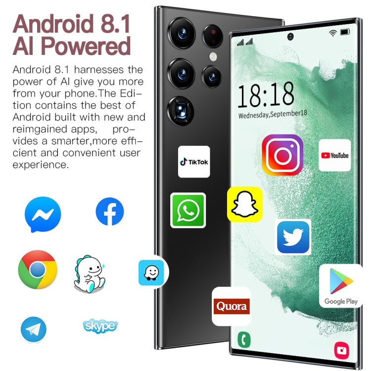 Face Identification, Android 8.1 MTK6753 Octa Core, Network: 4G, S22Ultra 5G D12332, 2GB+16GB