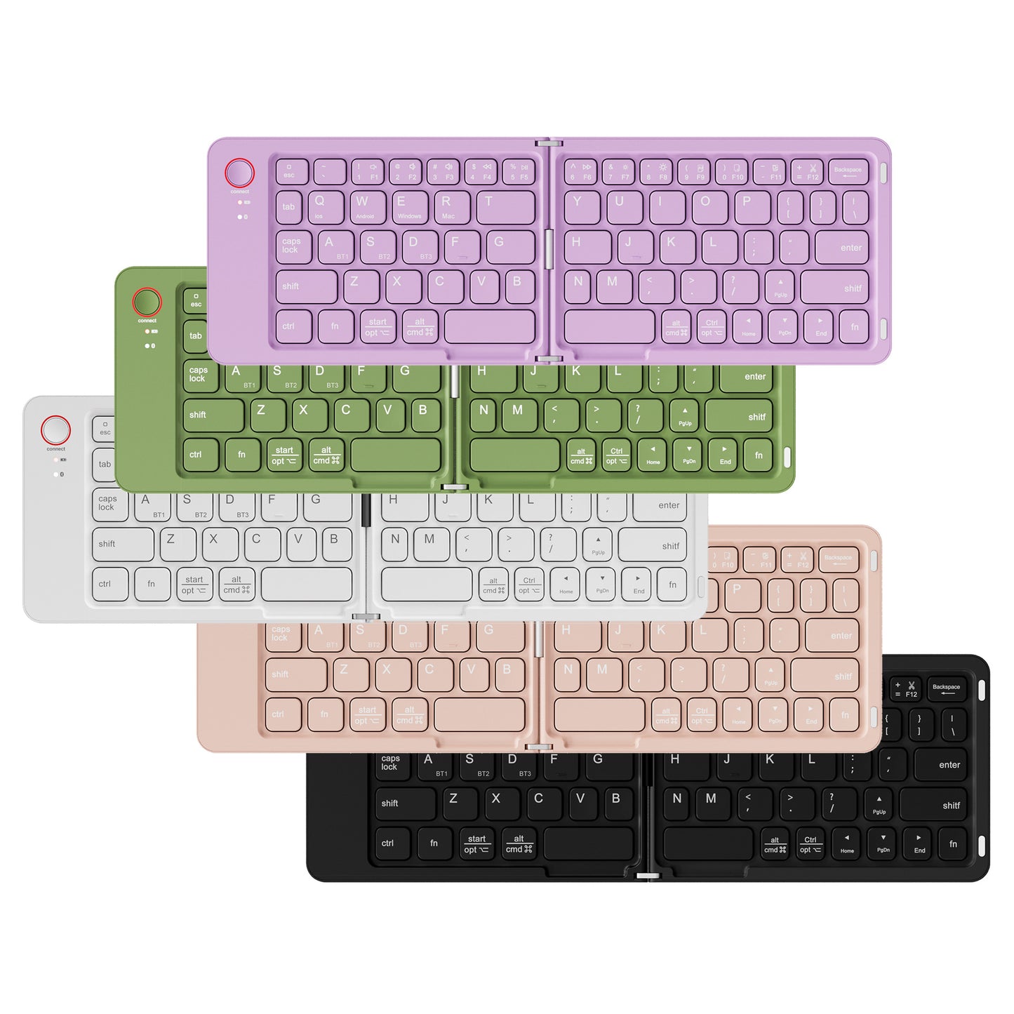 Wireless Bluetooth Notebook Computer Cellphone Office Mini-portable Double Folding Keyboard