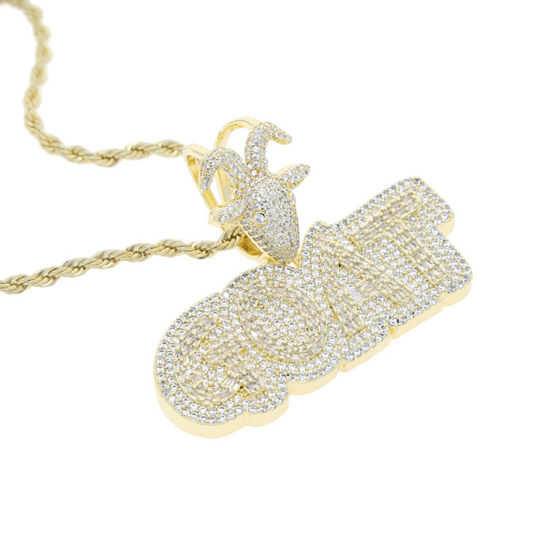 Fashion Personality Goat Letter Zircon Necklace