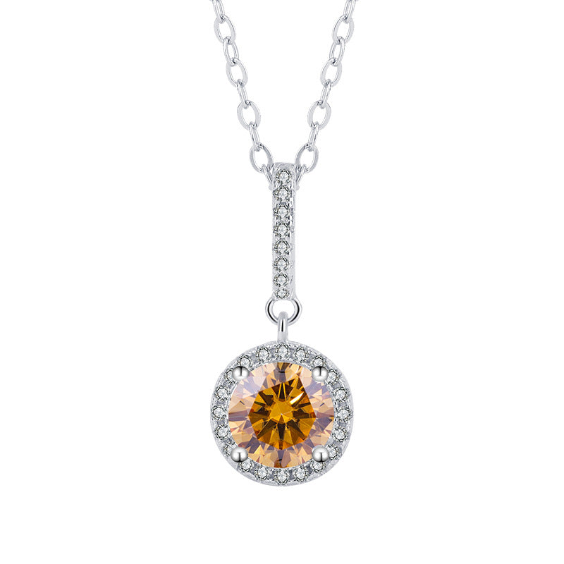 S925 Sterling Silver White Gold Plated Round Bag Snowflake Silver Pendant