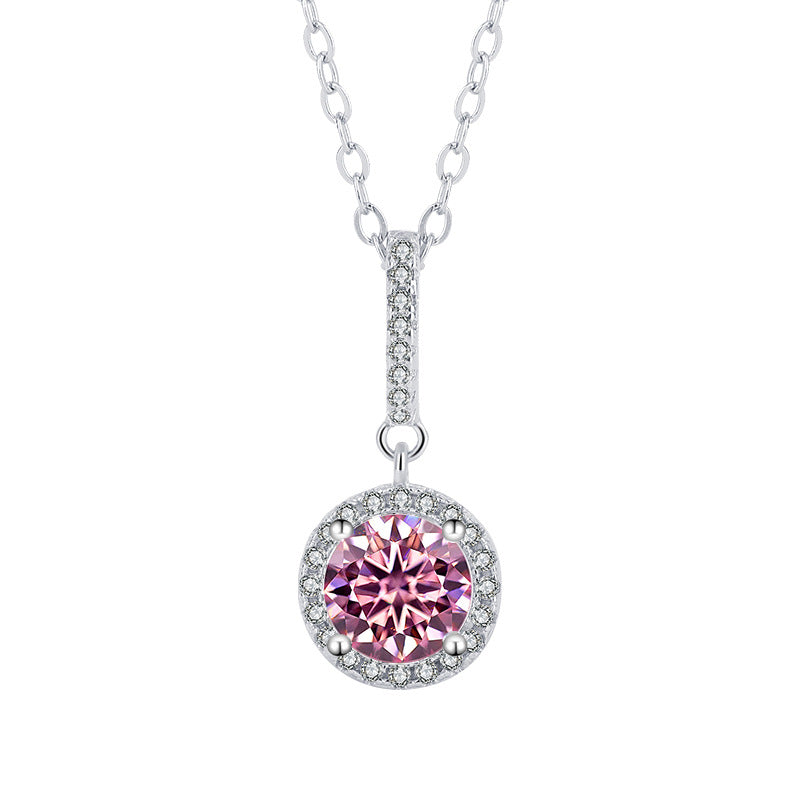 S925 Sterling Silver White Gold Plated Round Bag Snowflake Silver Pendant