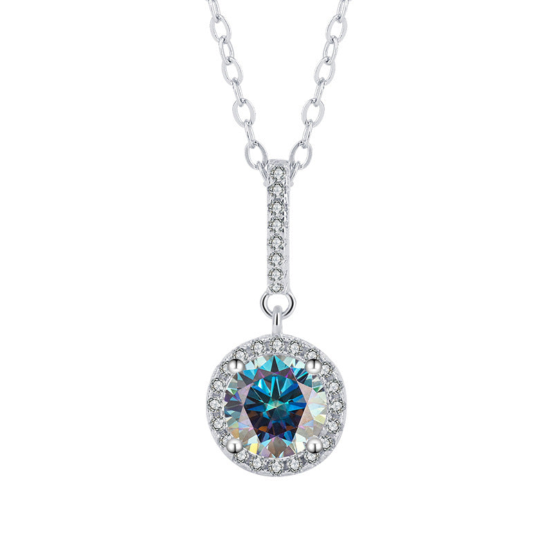 S925 Sterling Silver White Gold Plated Round Bag Snowflake Silver Pendant