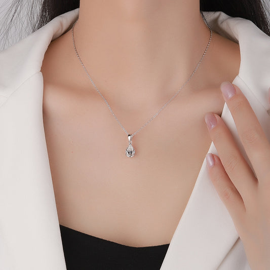 S925 Sterling Silver Moissanite Pendant Water Drop
