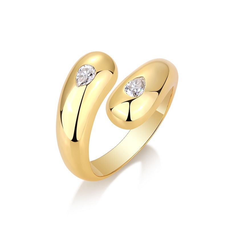 S925 Silver Gold-plated Ring New Moissanite