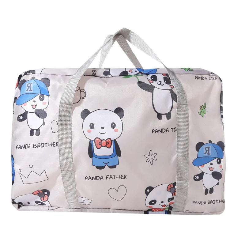 Oxford Foldable Duffel Bag Travel Organizer Weekend Hand Bags Portable Suitcases Large Travel Clothing Storage Bag Women's Tote
