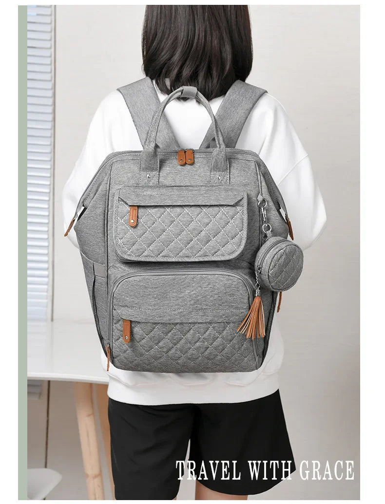 Milk Bottle Diaper Multi Compartment Maternal Christmas Large Capacity Mommy Bag Multi Functional Portable Mom Storage Backpack