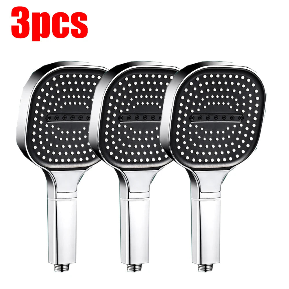 13cm Large Panel 3 Modes Shower Head High Pressure Massage Shower Head with Filter ABS Water Saving Bathroom Shower Nozzle