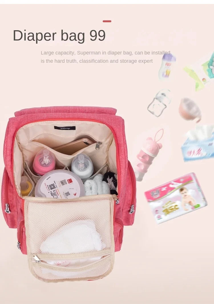 Disney Mickey Original New Diaper Bag Backpack Cartoon Baby Bag Large Capacity Baby Diaper Bag Multi Functional High Quality