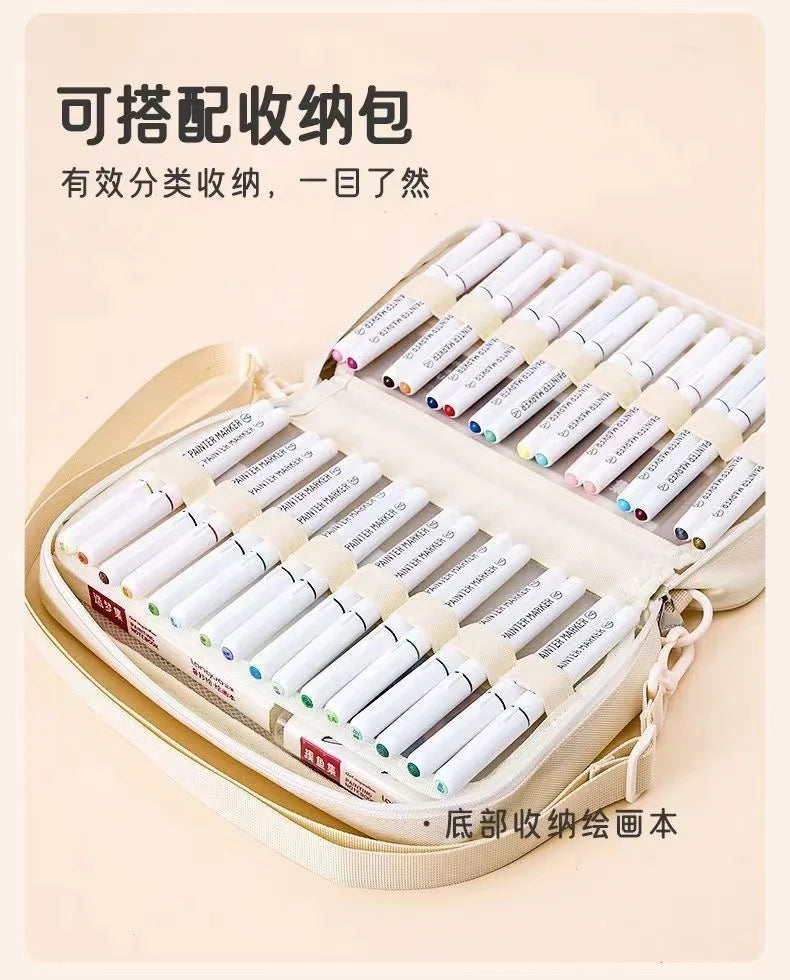 back to school accessories Aesthetic stationery graffiti Color markers acrylic marker Brush tip pens art supplies drawing pens