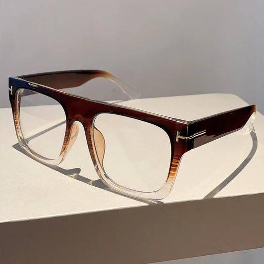 Vintage Anti Blue Light Optical Square Flat Top Glasses Women For men Luxury Brand Designer Myopia Prescription Eye Glass Frame