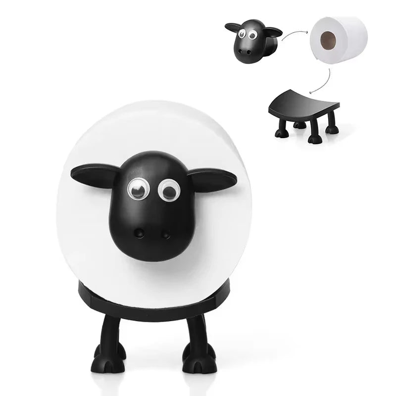 Cute Sheep Dog Shape Toilet Tissue Rack Free Standing Storage Roll Paper Holder Animal Shape Decorative Toilet Paper Racks 2025