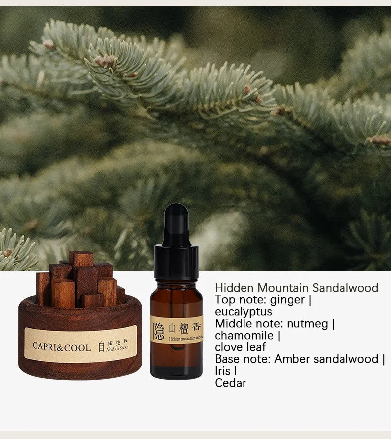 Fragrant Incense Natural Essential Oil Aromatherapy With Glass Dropper Black Walnut Wood Sticks Fragrance Car Air Freshener