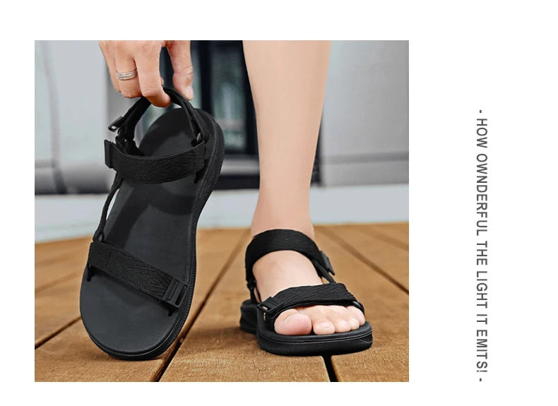 New Outdoor Wadable Sandals Man Arch Support Yoga Mat Insole Gladiator Open Toe Outdoor Beach Slippers Antiskid Durable Flat Men