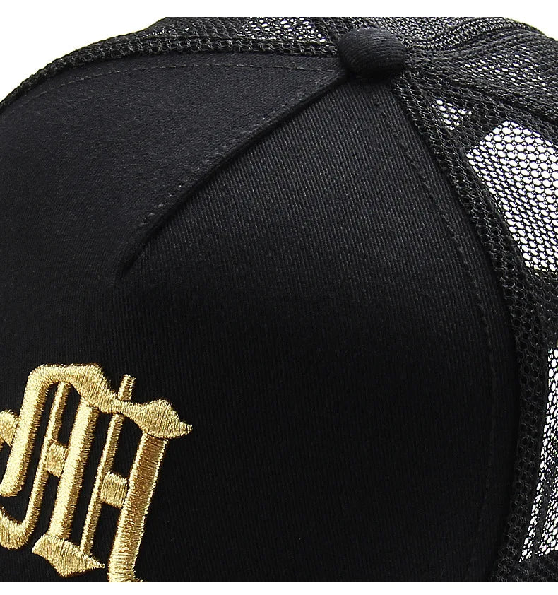 New Hat Men's Summer Thin High Top Baseball Cap Tide Big Head Fence Mesh Breathable Cap Sunscreen Sun Hat