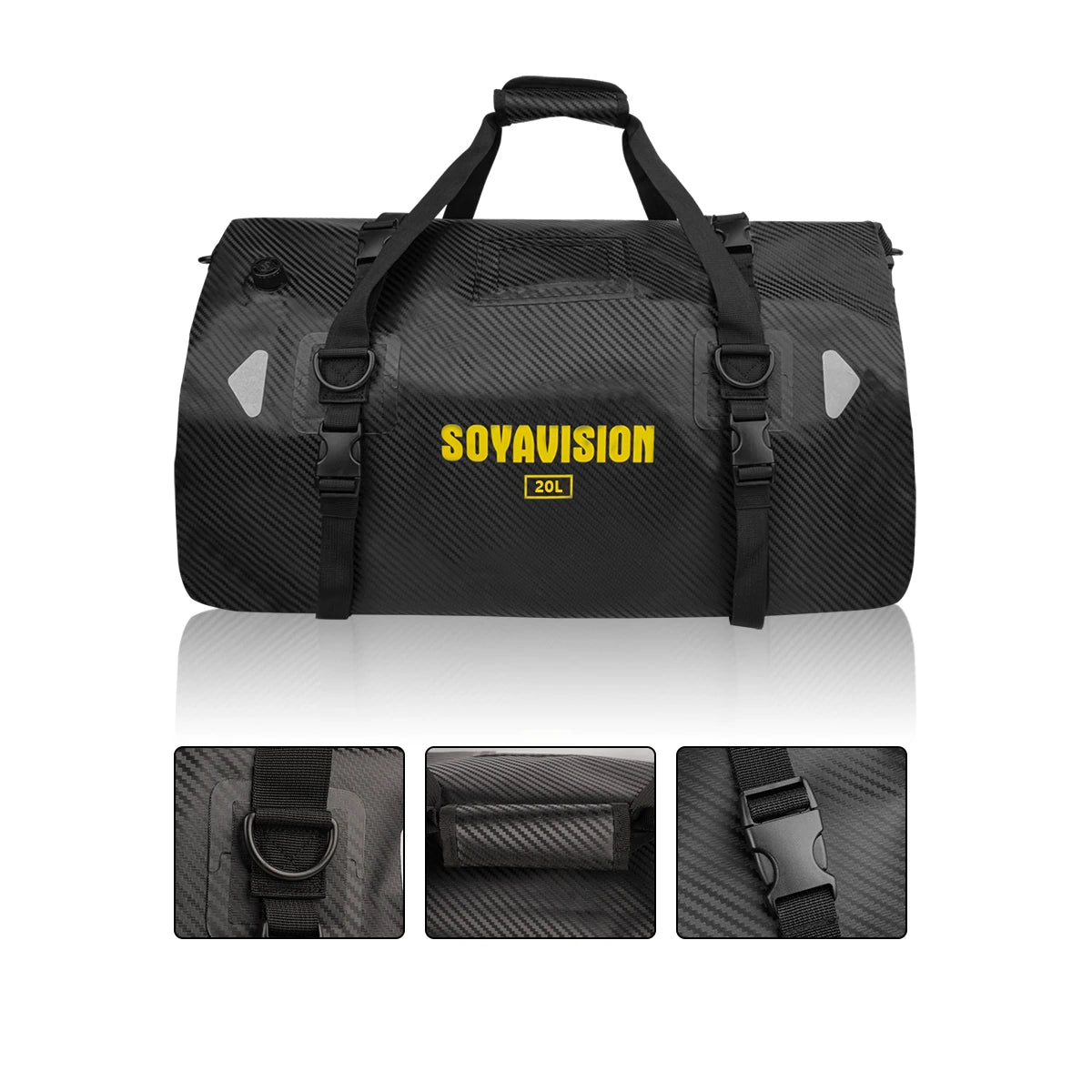 Motorcycle Dry Bag Waterproof Reflective Tail Duffle Bag Skiing Travel Hiking Camping Boating Riding Fishing Outdoor Luggage