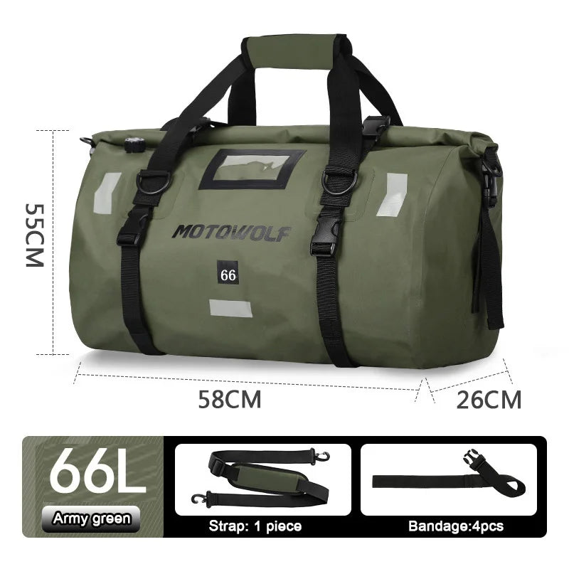 Waterproof Motorcycle Bag For K-TM 1290 BMW Yamaha 40/66L Large Capacity Outing Storage Package Moto Luggage Tailpack