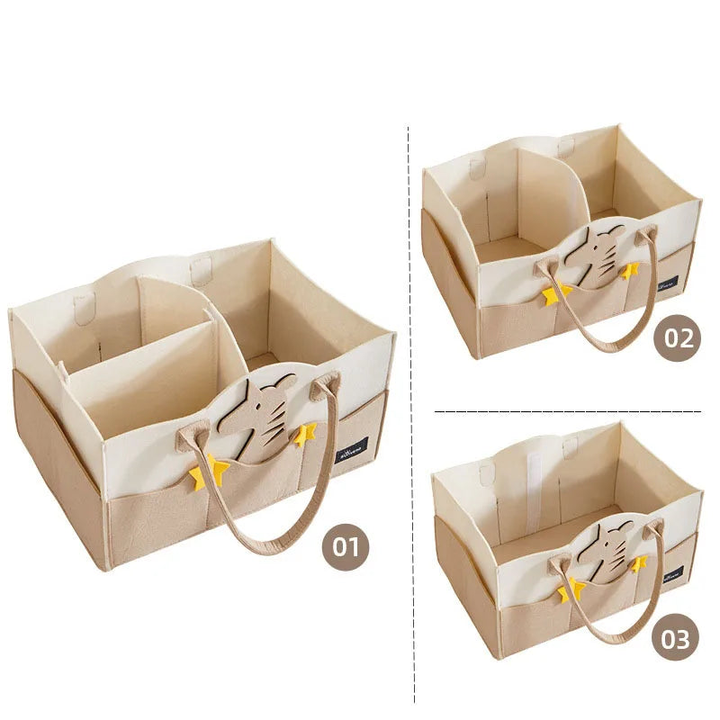 Felt Diaper Bag Baby Organizer Pockets handheld mummy bag mother and baby storage bag Nappies Organizer Portable Mom Tote Basket