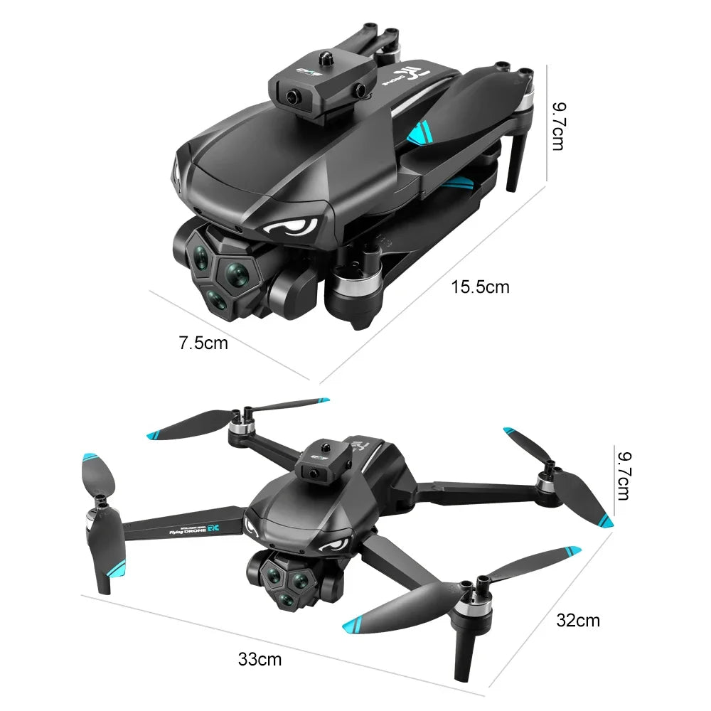 2025 New M33 RC Drone 4K Professinal With Wide Angle Triple HD Camera Foldable RC Helicopter WIFI FPV Height Hold Apron Sell