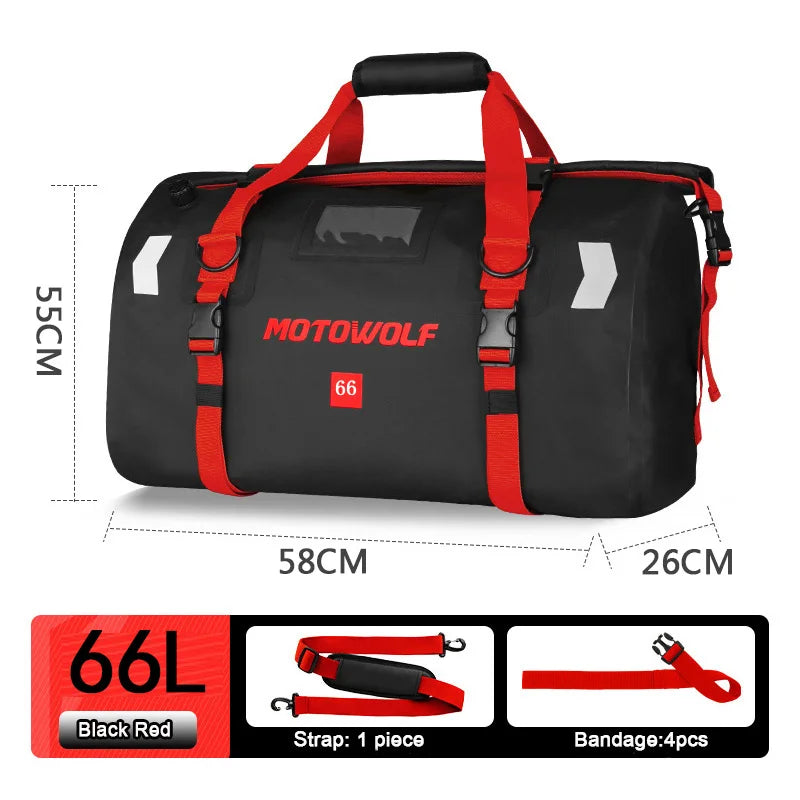 Waterproof Motorcycle Bag For K-TM 1290 BMW Yamaha 40/66L Large Capacity Outing Storage Package Moto Luggage Tailpack