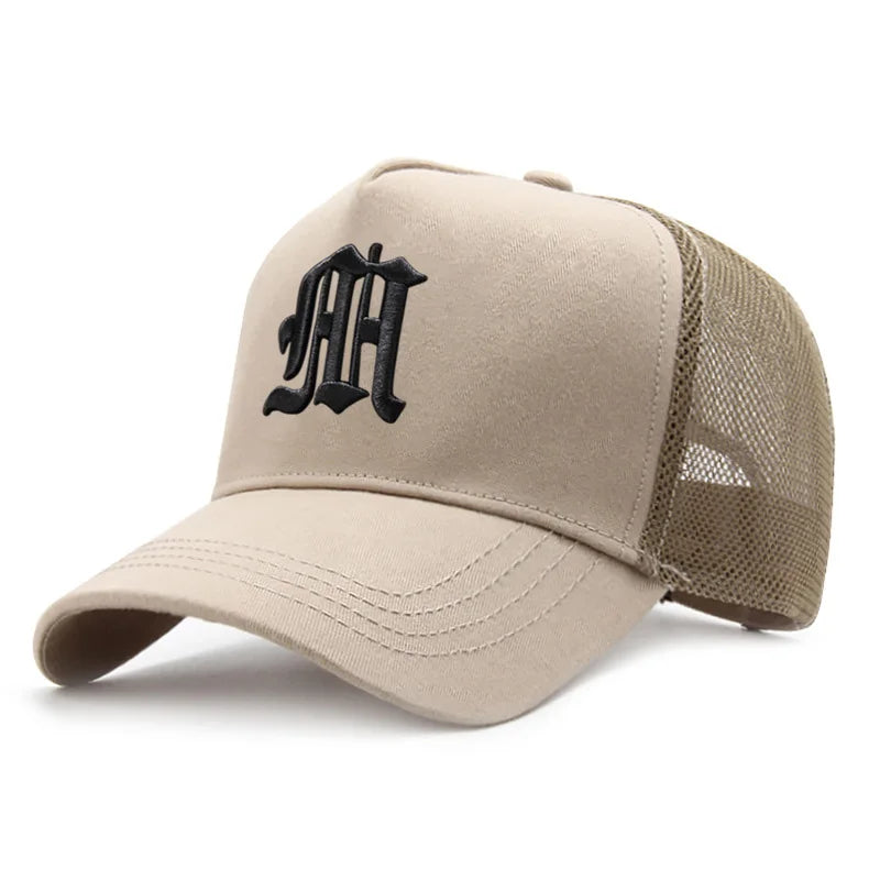 New Hat Men's Summer Thin High Top Baseball Cap Tide Big Head Fence Mesh Breathable Cap Sunscreen Sun Hat