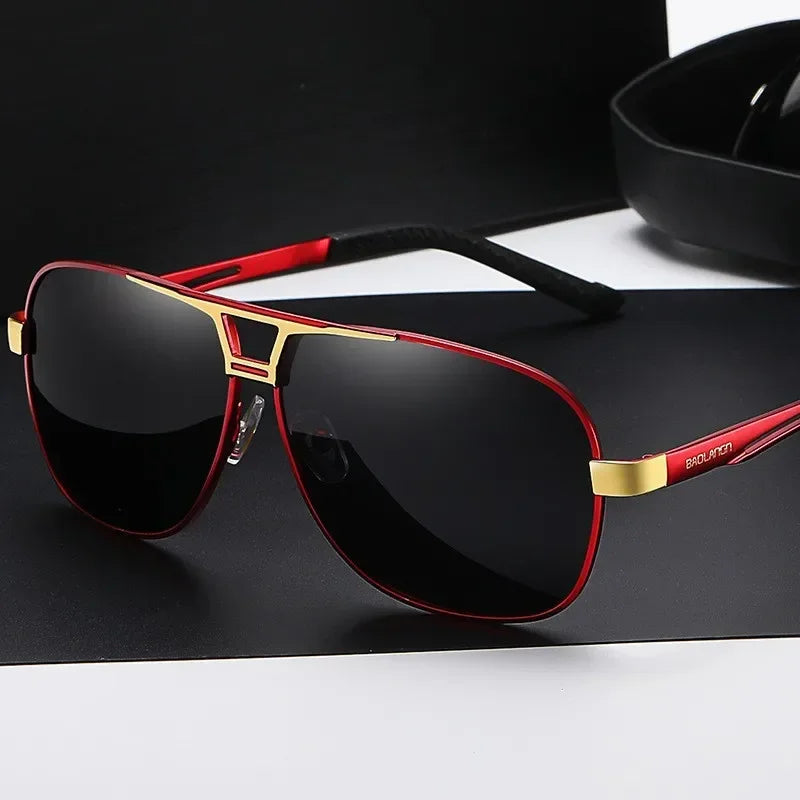 1PC Top Aluminum Magnesium Square Polarized  Photochromic Sunglasses Men Sun Glasses Safety Driving Oculos De Sol Masculino