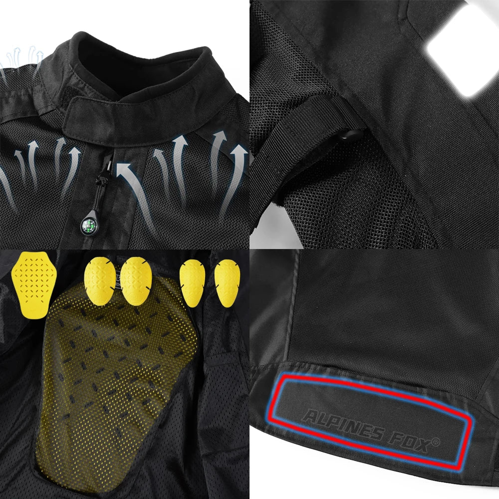 Vemar Summer Men Motorcycle Jacket Motocross Protective Gear Jacket Coat Male Racing Reflective Oxford Clothing Motorbike Jacket