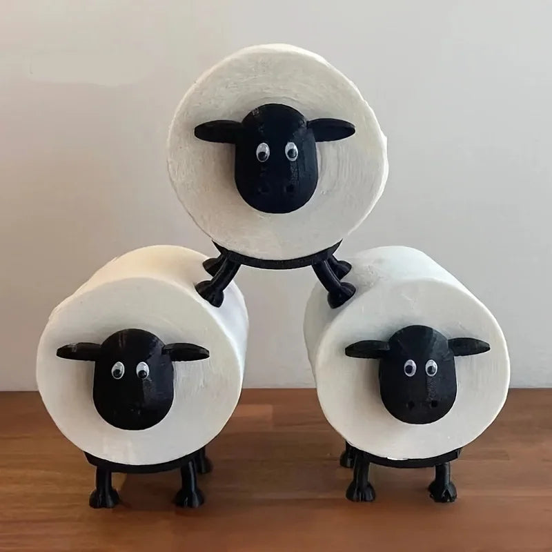 Cute Sheep Dog Shape Toilet Tissue Rack Free Standing Storage Roll Paper Holder Animal Shape Decorative Toilet Paper Racks 2025