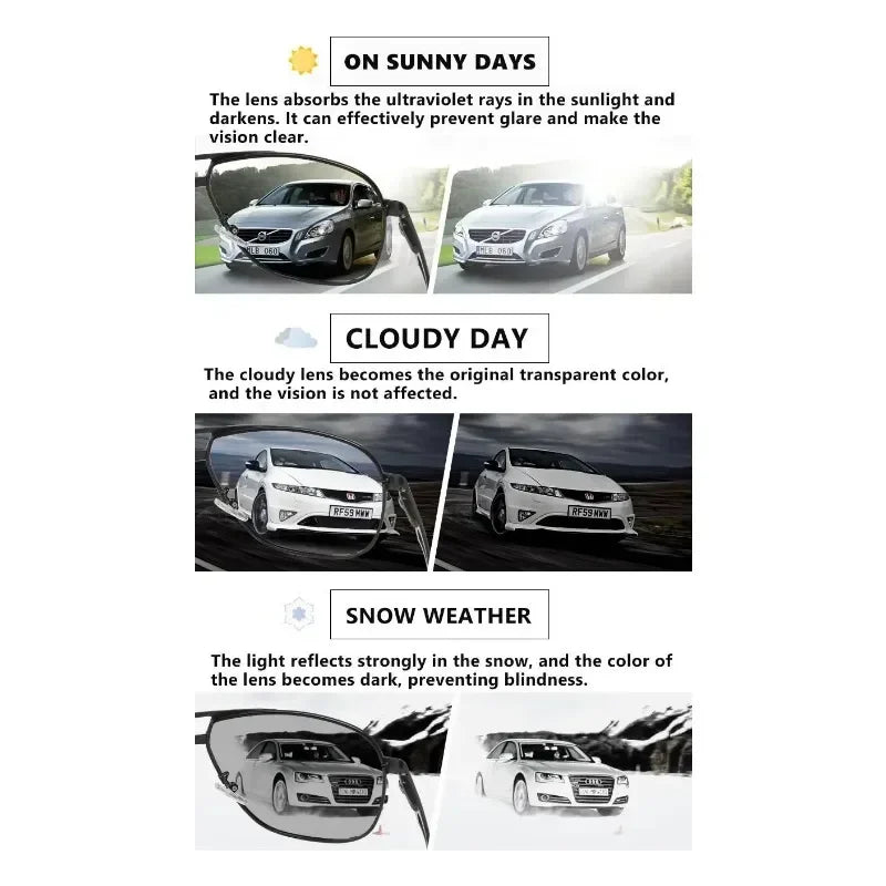 1PC Top Aluminum Magnesium Square Polarized  Photochromic Sunglasses Men Sun Glasses Safety Driving Oculos De Sol Masculino