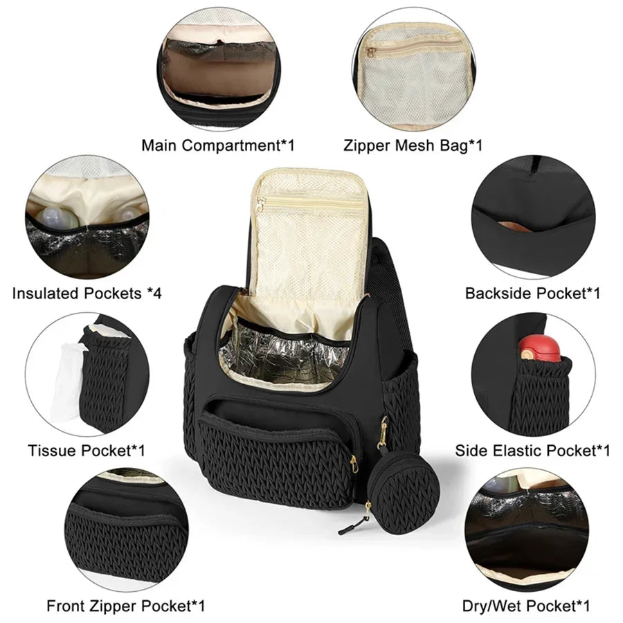 Large Capacity Organizer Mommy Bag For Baby Diapers Outdoor Stroller Hanging Bags Maternity Women Fashion Backpack Lightweight