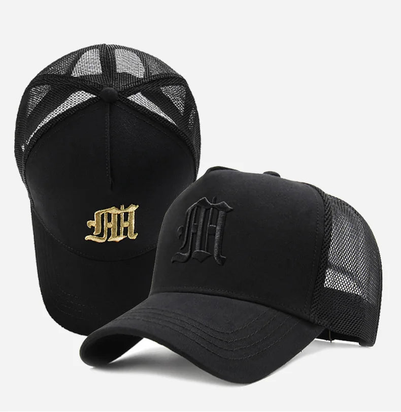 New Hat Men's Summer Thin High Top Baseball Cap Tide Big Head Fence Mesh Breathable Cap Sunscreen Sun Hat