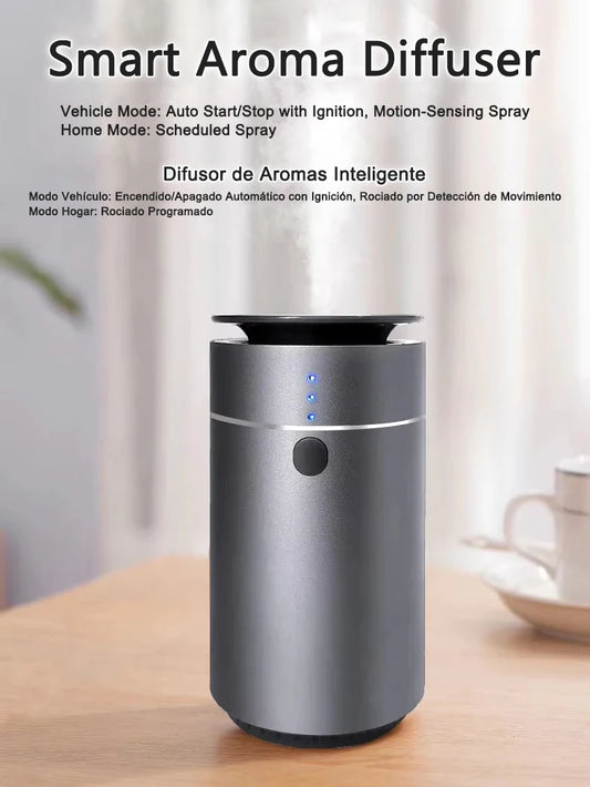 Smart Car Aroma Diffuser Auto Start Stop with Engine Quick Deodorizer Dual Mode for Home Vehicle Long Lasting Fragrance