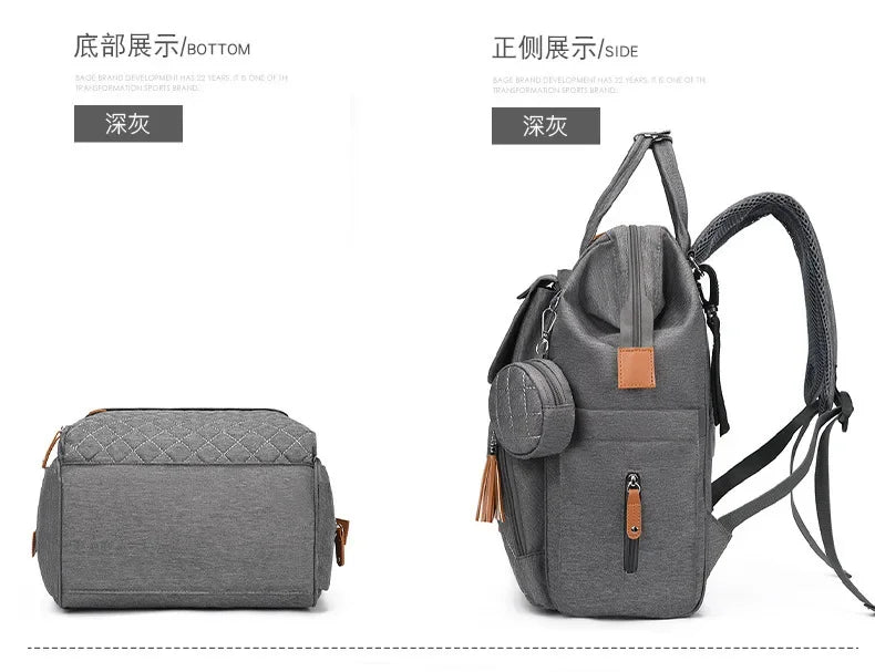 Milk Bottle Diaper Multi Compartment Maternal Christmas Large Capacity Mommy Bag Multi Functional Portable Mom Storage Backpack