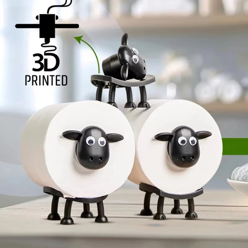 Cute Sheep Dog Shape Toilet Tissue Rack Free Standing Storage Roll Paper Holder Animal Shape Decorative Toilet Paper Racks 2025
